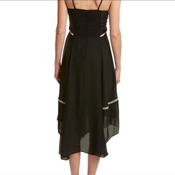 Parker Ruched Eyelet Asymmetrical Sheath Dress in Black Size XS - Picture 2 of 13